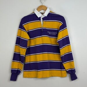 Barbarian Rugby Shirt Mens Small Laurier University Purple Yellow Cotton Polo